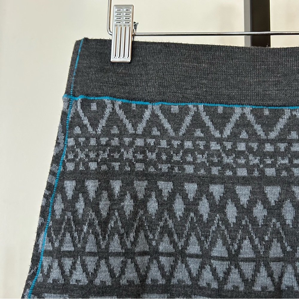 Kuhl Adriana Merino Wool Mini Skirt Nordic Geometric Pattern Pull On Gray Size S - Picture 2 of 7